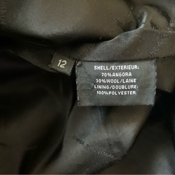 Dana Buchman Angora & Wool Coat Women’s Size 12 Black  Button Closure - Picture 7 of 10